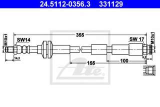 Przewód hamulcowy elastyczny ATE 24.5112-0356.3