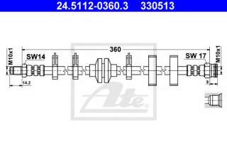 Przewód hamulcowy elastyczny ATE 24.5112-0360.3