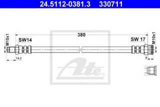 Przewód hamulcowy elastyczny ATE 24.5112-0381.3