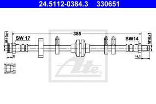Przewód hamulcowy elastyczny ATE 24.5112-0384.3