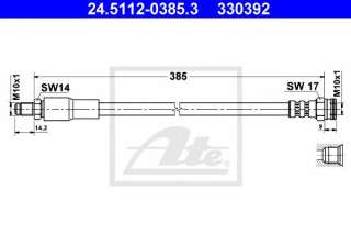 Przewód hamulcowy elastyczny ATE 24.5112-0385.3