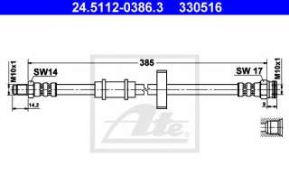 Przewód hamulcowy elastyczny ATE 24.5112-0386.3