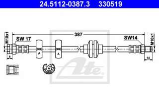 Przewód hamulcowy elastyczny ATE 24.5112-0387.3