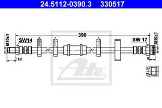 Przewód hamulcowy elastyczny ATE 24.5112-0390.3