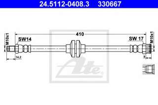 Przewód hamulcowy elastyczny ATE 24.5112-0408.3