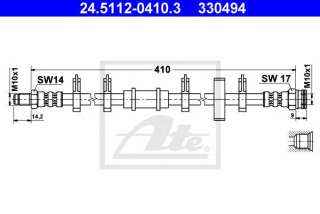 Przewód hamulcowy elastyczny ATE 24.5112-0410.3