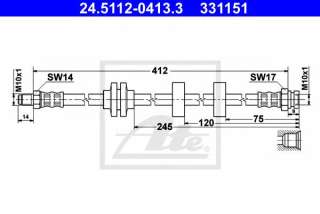 Przewód hamulcowy elastyczny ATE 24.5112-0413.3