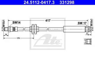 Przewód hamulcowy elastyczny ATE 24.5112-0417.3