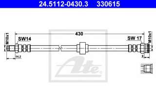 Przewód hamulcowy elastyczny ATE 24.5112-0430.3