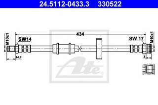 Przewód hamulcowy elastyczny ATE 24.5112-0433.3