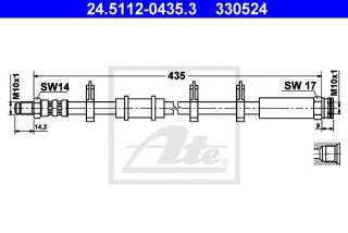 Przewód hamulcowy elastyczny ATE 24.5112-0435.3