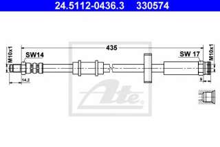 Przewód hamulcowy elastyczny ATE 24.5112-0436.3