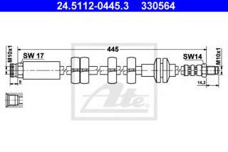 Przewód hamulcowy elastyczny ATE 24.5112-0445.3