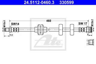 Przewód hamulcowy elastyczny ATE 24.5112-0460.3
