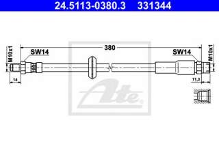 Przewód hamulcowy elastyczny ATE 24.5113-0380.3