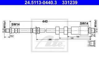 Przewód hamulcowy elastyczny ATE 24.5113-0440.3