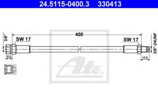 Przewód hamulcowy elastyczny ATE 24.5115-0400.3