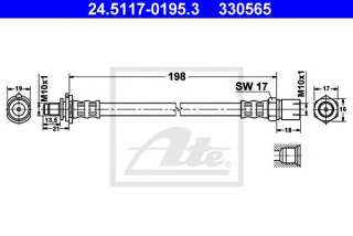 Przewód hamulcowy elastyczny ATE 24.5117-0195.3