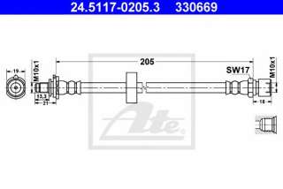 Przewód hamulcowy elastyczny ATE 24.5117-0205.3