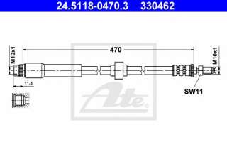 Przewód hamulcowy elastyczny ATE 24.5118-0470.3