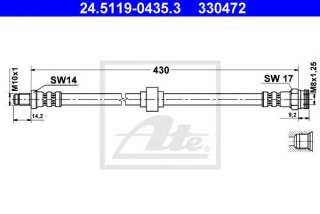 Przewód hamulcowy elastyczny ATE 24.5119-0435.3