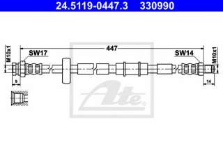 Przewód hamulcowy elastyczny ATE 24.5119-0447.3