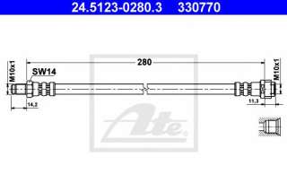 Przewód hamulcowy elastyczny ATE 24.5123-0280.3