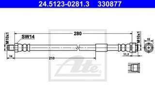 Przewód hamulcowy elastyczny ATE 24.5123-0281.3