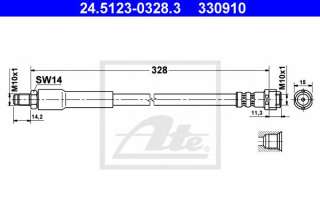 Przewód hamulcowy elastyczny ATE 24.5123-0328.3