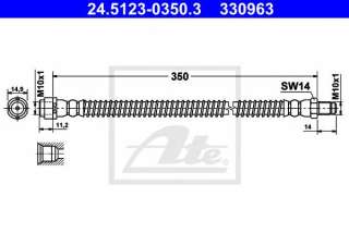 Przewód hamulcowy elastyczny ATE 24.5123-0350.3