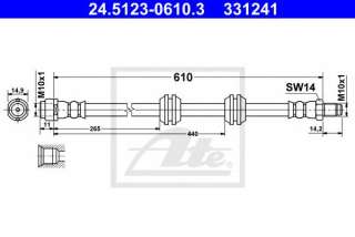 Przewód hamulcowy elastyczny ATE 24.5123-0610.3