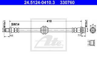 Przewód hamulcowy elastyczny ATE 24.5124-0410.3