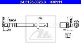 Przewód hamulcowy elastyczny ATE 24.5125-0323.3