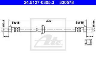 Przewód hamulcowy elastyczny ATE 24.5127-0305.3