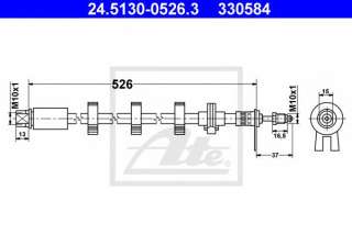 Przewód hamulcowy elastyczny ATE 24.5130-0526.3