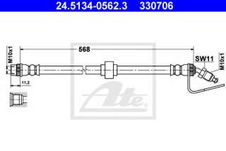 Przewód hamulcowy elastyczny ATE 24.5134-0562.3