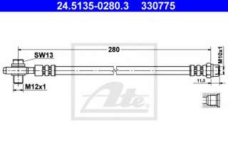 Przewód hamulcowy elastyczny ATE 24.5135-0280.3