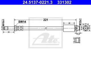 Przewód hamulcowy elastyczny ATE 24.5137-0221.3