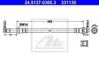 Przewód hamulcowy elastyczny ATE 24.5137-0365.3