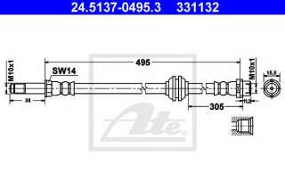 Przewód hamulcowy elastyczny ATE 24.5137-0495.3