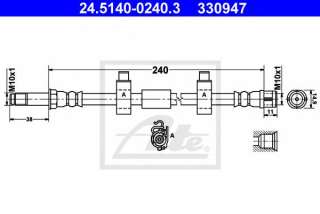 Przewód hamulcowy elastyczny ATE 24.5140-0240.3