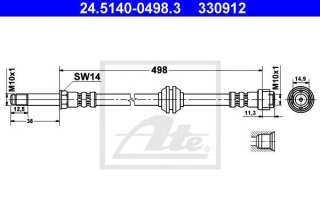 Przewód hamulcowy elastyczny ATE 24.5140-0498.3