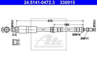 Przewód hamulcowy elastyczny ATE 24.5141-0472.3