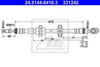 Przewód hamulcowy elastyczny ATE 24.5144-0410.3