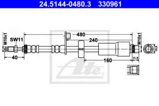 Przewód hamulcowy elastyczny ATE 24.5144-0480.3