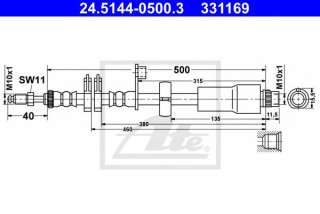 Przewód hamulcowy elastyczny ATE 24.5144-0500.3