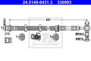 Przewód hamulcowy elastyczny ATE 24.5149-0431.3