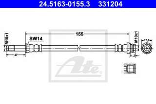 Przewód hamulcowy elastyczny ATE 24.5163-0155.3