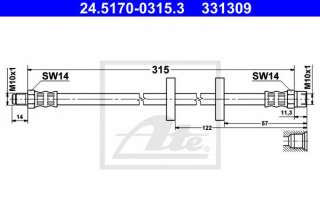 Przewód hamulcowy elastyczny ATE 24.5170-0315.3