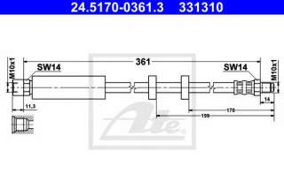 Przewód hamulcowy elastyczny ATE 24.5170-0361.3